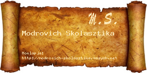 Modrovich Skolasztika névjegykártya